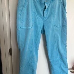 White House Black Market Aqua Straight Crop Pants